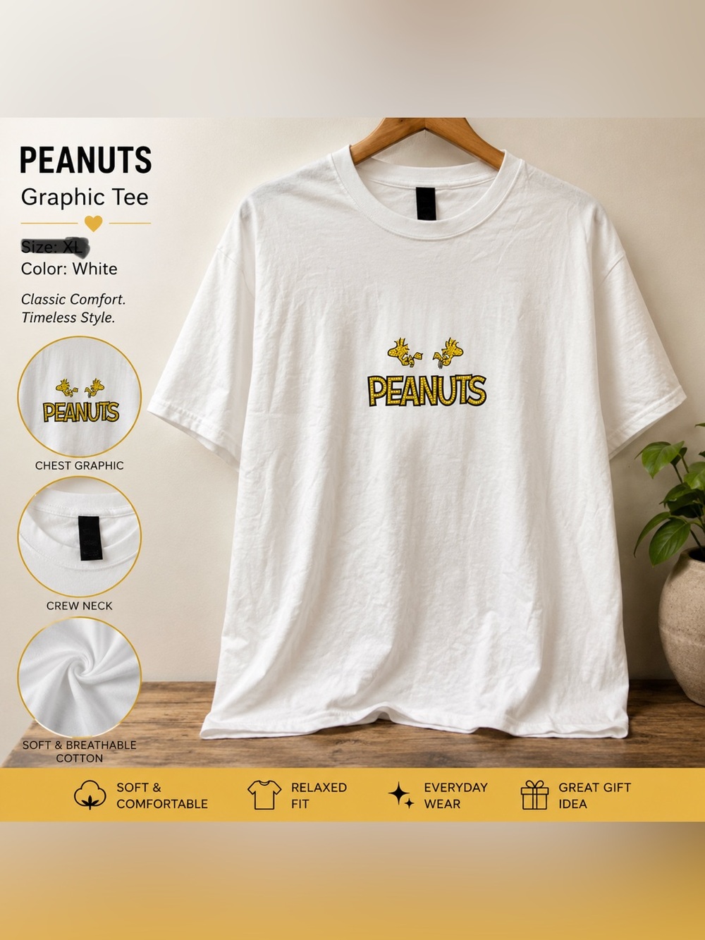 Peanuts diamond Art graphic white T-shirt Sealed